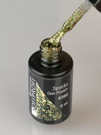 Гель-лак для ногтей с блестками Sparks Тон 380 Sofiprofi Sparks Gel Polish, 8 мл